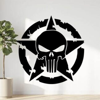 Sticker Autocollant  étoile us army  punisher  skull AVw187291