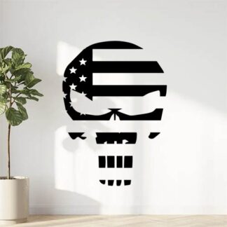Sticker Autocollant  punisher drapeau usa skull AVw187311