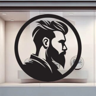 Sticker Autocollant homme coiffure barbier  BC023