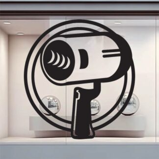 Sticker Autocollant seche cheveux coiffure barbier  BC024