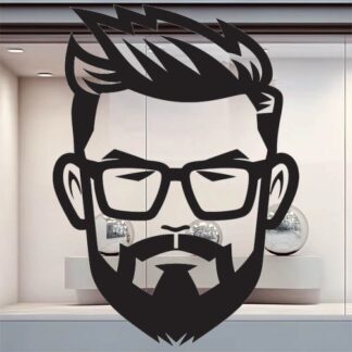 Sticker Autocollant homme coiffure barbier  BC026