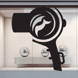 Sticker Autocollant seche cheveux coiffure barbier  BC029