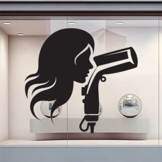 Sticker Autocollant femme coiffure barbier  BC030