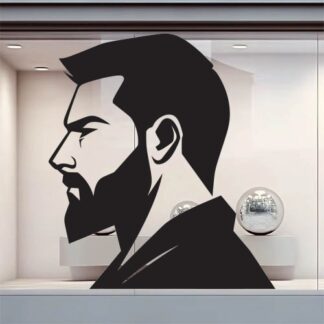 Sticker Autocollant homme coiffure barbier  BC031