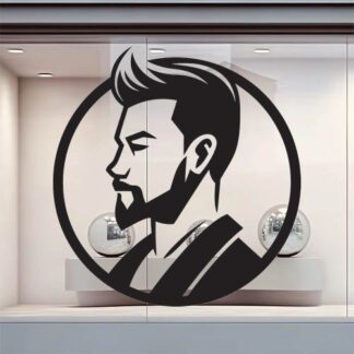 Sticker Autocollant homme coiffure barbier  BC032