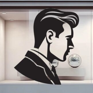 Sticker Autocollant homme coiffure barbier  BC033