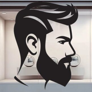 Sticker Autocollant homme coiffure barbier  BC034