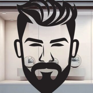 Sticker Autocollant homme coiffure barbier  BC035