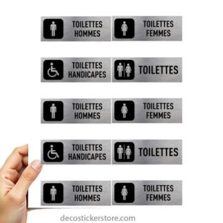 Planche 10 stickers wc signalétique BQTB0