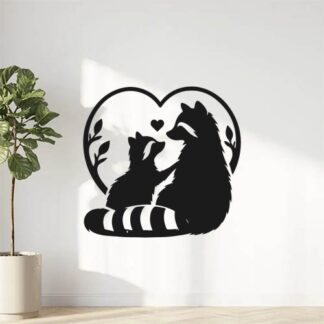 sticker autocollant animaux racoon Coeur 4 BVCIU