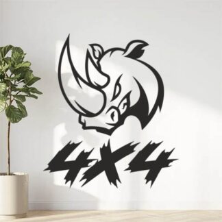 Sticker Autocollant  4x4 Mud Crusher Rhinocéros