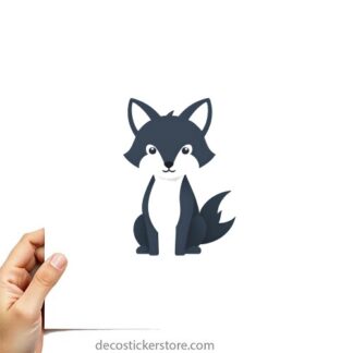 sticker autocollant renard imprimé 2 CBLK3