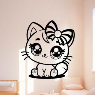 Sticker autocollant chat manga CM208