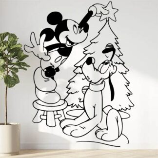 Sticker Autocollant mickey et pluto noel disney  DM54486