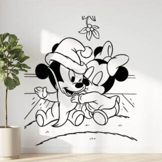 Sticker Autocollant mickey et minnie bébé noel  disney  DM54487