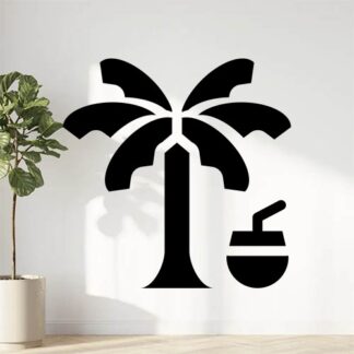 sticker autocollant cocotier arbre fruit 4 DRQSG
