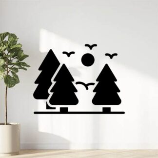 sticker autocollant arbre forêt fleur 6 DRVBK