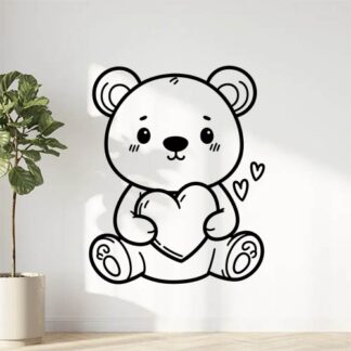 sticker autocollant ours animaux coeur 6 DXKGX