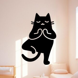 sticker autocollant animaux chat zen yoga 9 EI6LR
