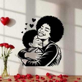 Sticker Autocollant maman enfant femme  F60