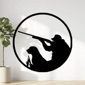 Sticker Autocollant Chasseur et Chien