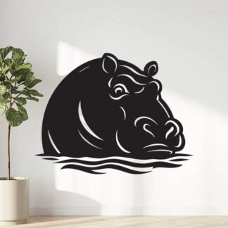 Sticker Autocollant hippopotame animaux  FL917