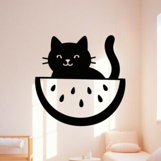 Sticker autocollant Chat pastèque décoration decostickerstore - FBQUYZ