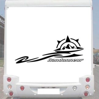 Sticker Autocollant Déco Boussole Randonneur Gauche