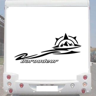 Sticker Autocollant Déco Boussole Baroudeur Gauche