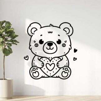 sticker autocollant ours animaux coeur 7 GNFG7
