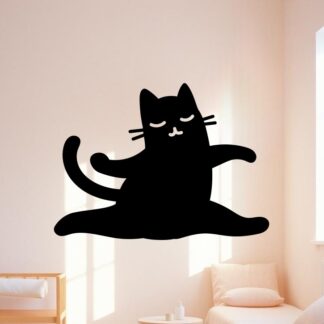 sticker autocollant animaux chat zen yoga 2 GYWLP