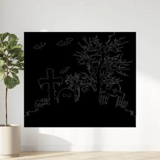 Sticker Autocollant paysage halloween  H18