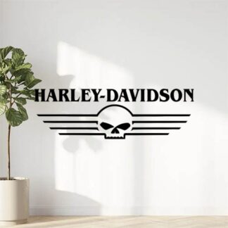 Sticker Autocollant harley davidson tete de mort