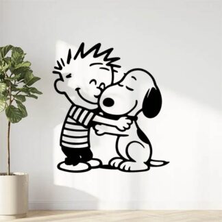 Sticker autocollant Calvin Ami avec Snoopy décoration decostickerstore - HA5V98