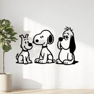 Sticker autocollant Milou Snoopy et Droopy amis décoration decostickerstore - HG39UG