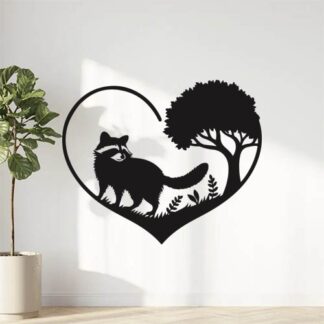 sticker autocollant animaux racoon Coeur 1 HLSAF