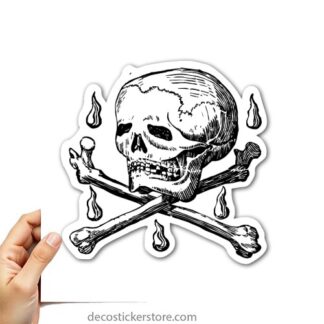 Sticker Autocollant tete de mort skull imprimé IMP2023202