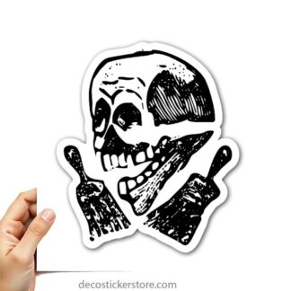 Sticker Autocollant tete de mort skull imprimé IMP2023205