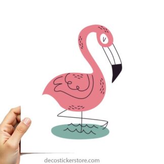 Sticker Autocollant flamand rose animal imprimé IMP2427