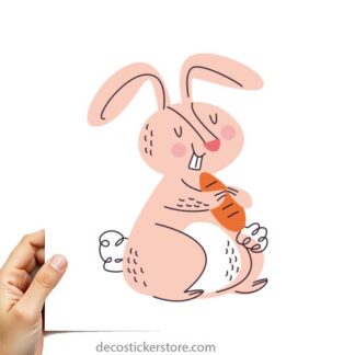 Sticker Autocollant lapin animal imprimé IMP2438