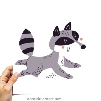 Sticker Autocollant racoon animal imprimé IMP2442