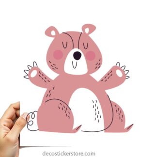 Sticker Autocollant ours animal imprimé IMP2443