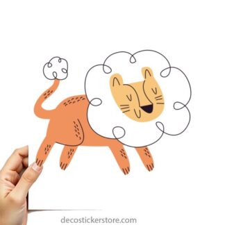 Sticker Autocollant lion animal imprimé IMP2446