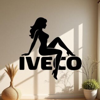 Sticker autocollant fille sexy sur logo Iveco camion décoration decostickerstore - K5V1ZG