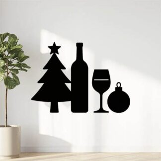 Sticker autocollant Noël et vin décoration decostickerstore - KBDWZ9