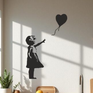 Sticker Autocollant     La Fille Au Ballon street art L87290