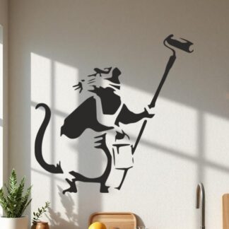 Sticker Autocollant     Rat Peintre street art L87302