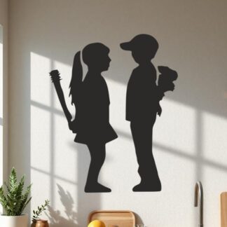 Sticker Autocollant     Enfants Batte et Fleur street art L87305