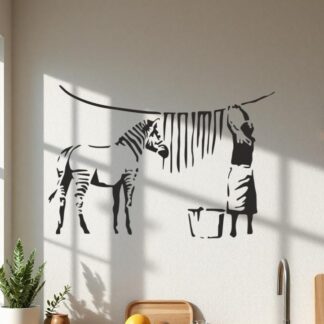 Sticker Autocollant     Zèbre Washing Zebra street art L87308