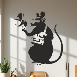 Sticker Autocollant     Rat qui Écoute la Radio street art L87318